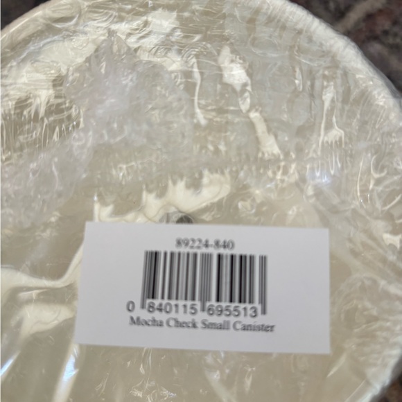 McKenzie-Childs Capiz Tile Canister- Cream & Gold - Picture 3 of 6